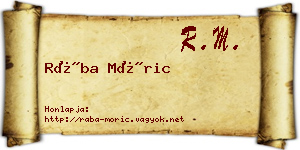 Rába Móric névjegykártya